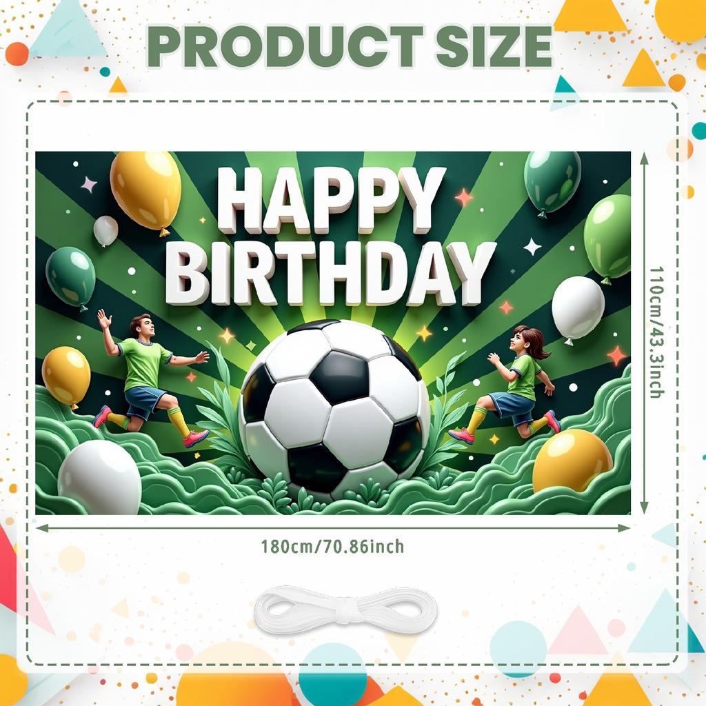 Баннер Разноцветные Шары Праздничный Баннер Футбольный Баннер Золотые Звезды Для Фотосессии Внутреннее Украшение Детское Мероприятие