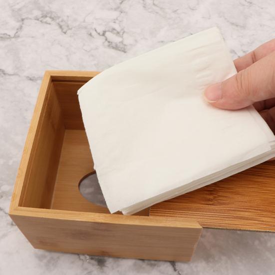 Коробка для салфеток, экологически чистый прочный бамбуковый прямоугольный держатель для хранения салфеток для дома