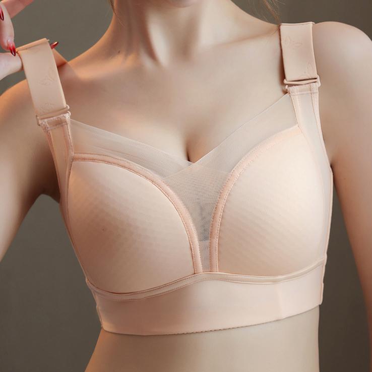 Бесшовный бюстгальтер для женщин, подчеркивающий женственность летом, тонкий бюстгальтер без косточек, двухрядный бюстгальтер