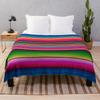 Mexican Blanket Striped Fiesta Serape  Throw Blanket