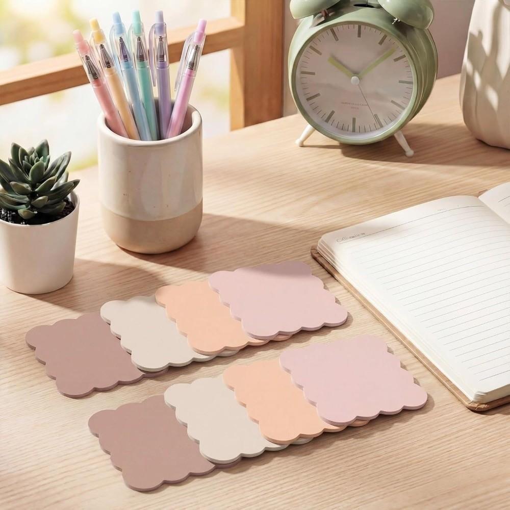 240 Sheets Self-adhesive Self Sticky Notes Adhesive Backing Scalloped Sticky Notes Home Study