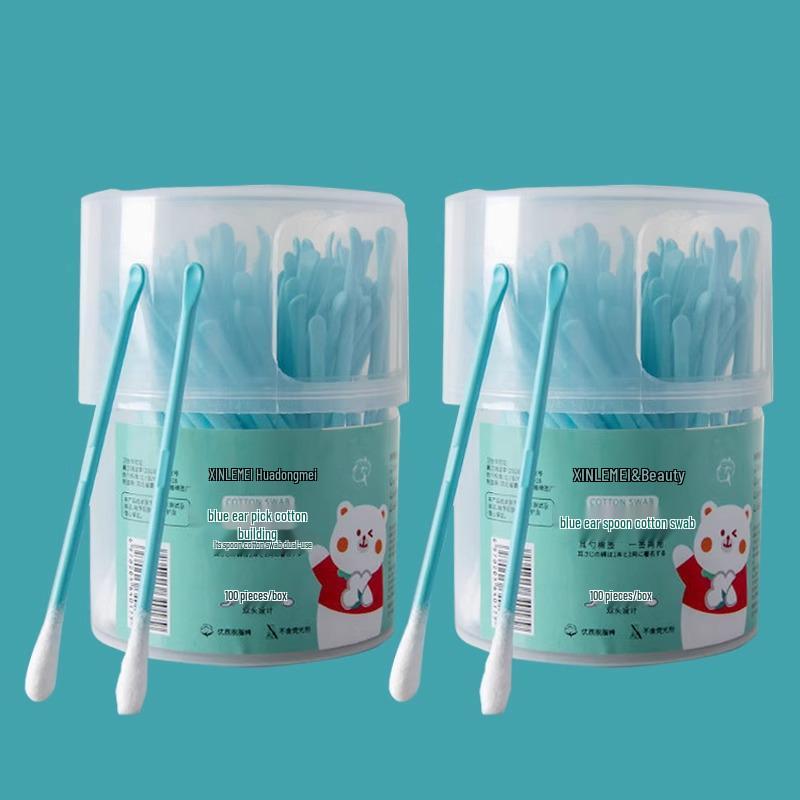 Dual-Use Ear & Makeup Swab: Two-in-One Cotton Ear Pick with Small Head, Double-Headed for Adults