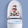 Christmas Toilet Sticker Removable Waterproof Self-adhesive Santa Claus Snowman Elf Gnome Bathroom Wall Toilet Seat Lid Decoration Decal