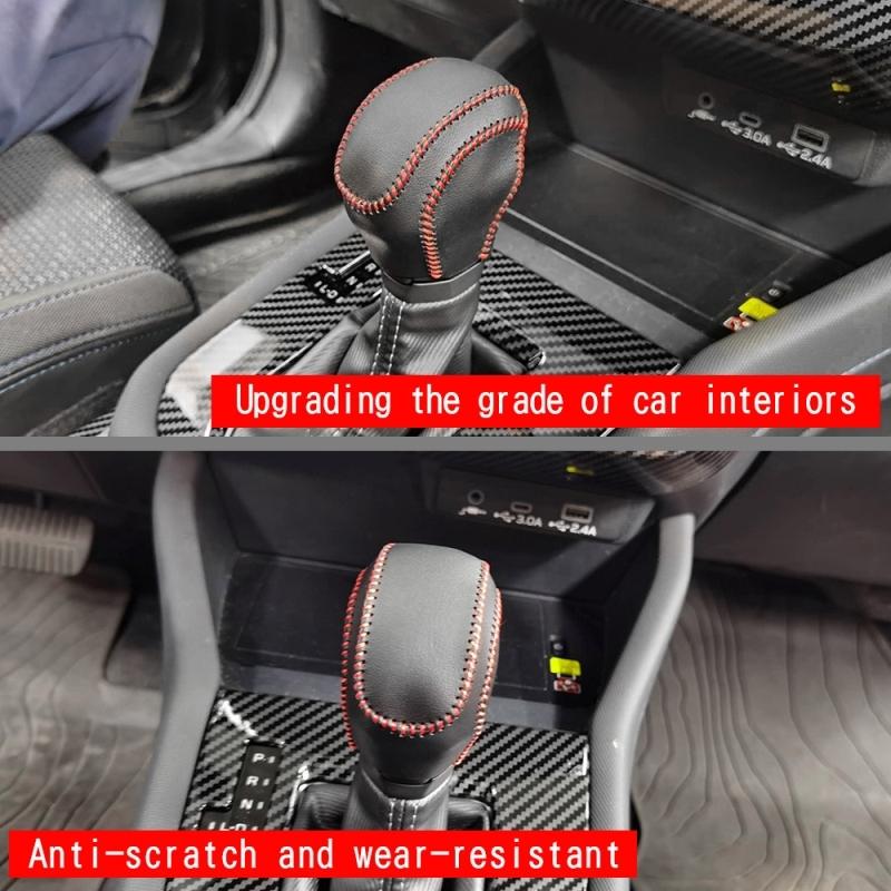 For Subaru Forester 2025 2026 Car leather gear Head Knob handle Gear Shift Collars Handbrake Grip Cover Interior Accessories