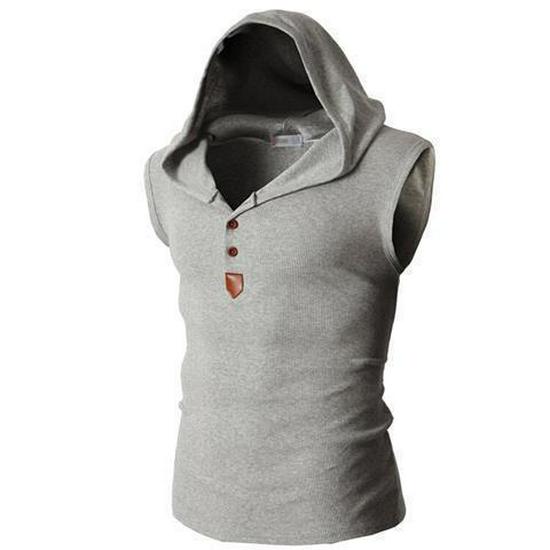 Men's Summer Sleeveless Hooded Vest - Korean Style Fitness Stretch Waistcoat
