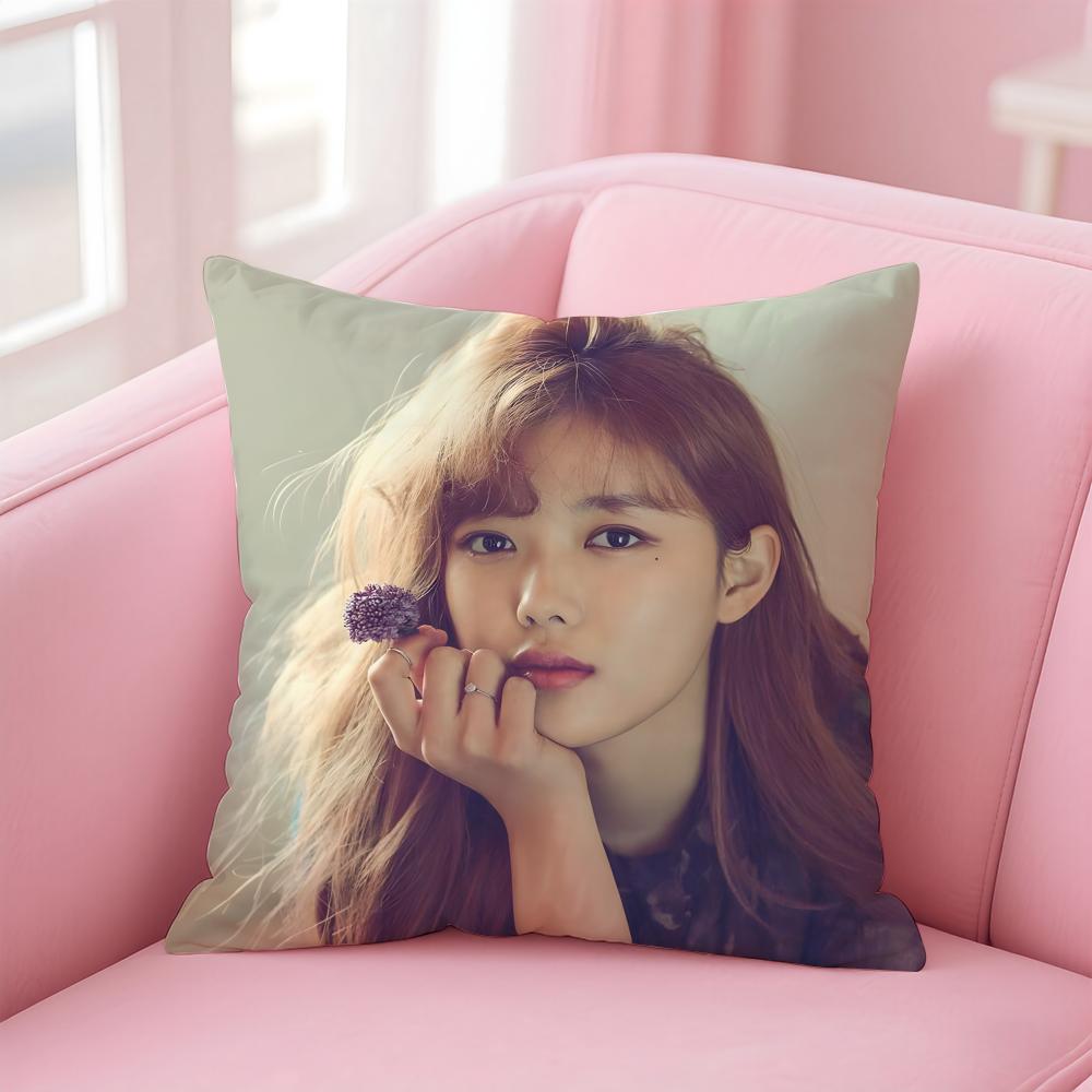 Горячая K-pop Очаровательная корейская актриса ККим Юджон Наволочка для подушки Короткий плюш Невидимая молния Комната Диван Наволочка