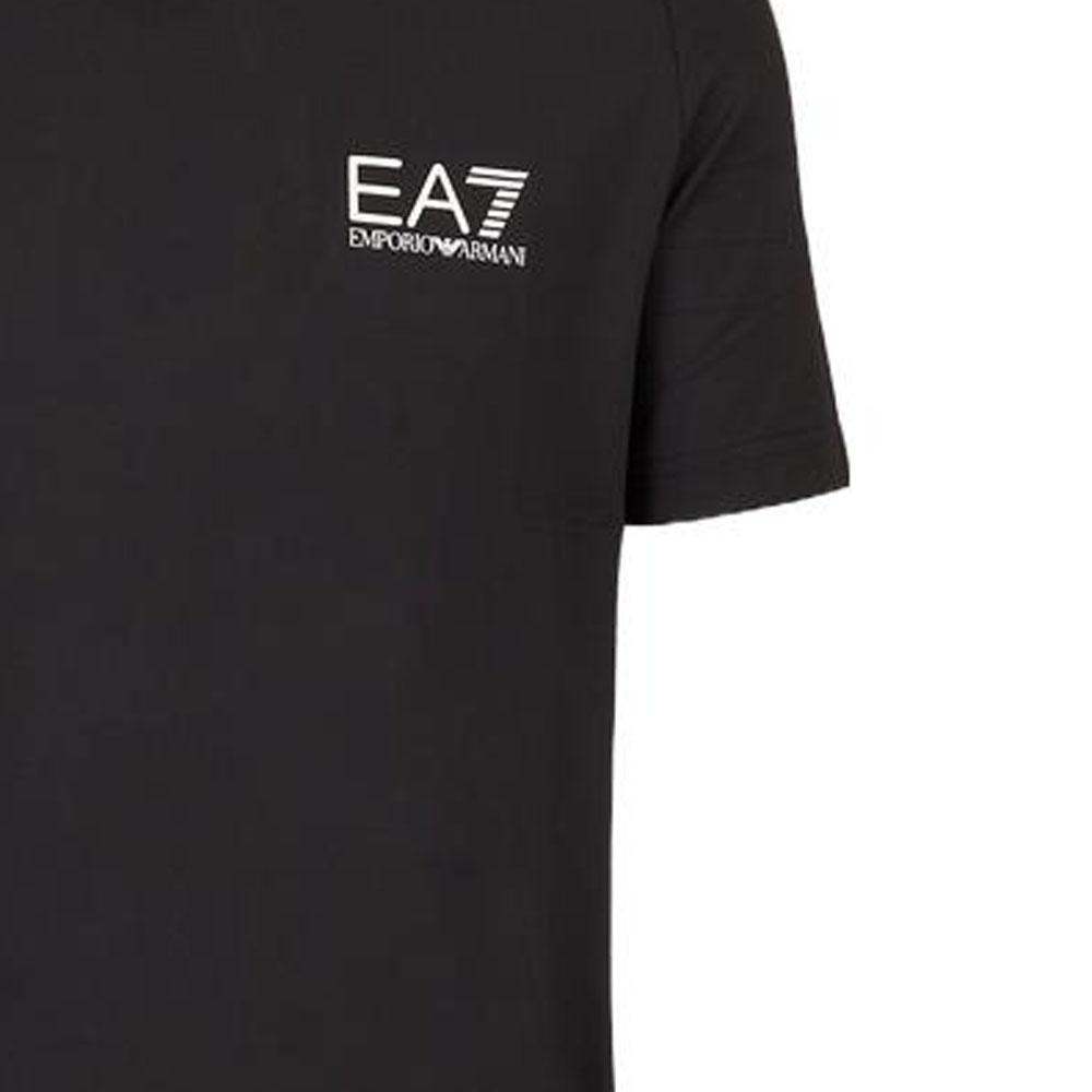 Emporio Armani EA7 Весна/Лето 23 Сетчатая футболка с коротким рукавом и принтом с логотипом-буквой Мужские топы Черный 8NPT22-PJEMZ-1200