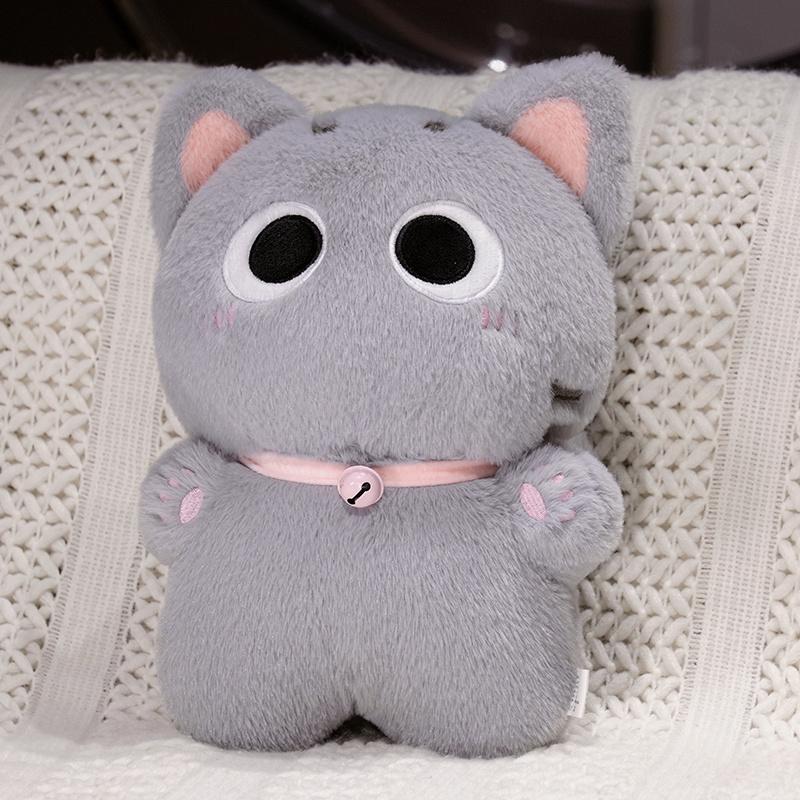 35 см Каваийная Плюшевая Игрушка Черный Кот с Большими Глазами, Кукла, Мягкое Набивное Животное, Подушка-Подушка Кот, Подарок на День Рождения для Детей, Декор для Дома