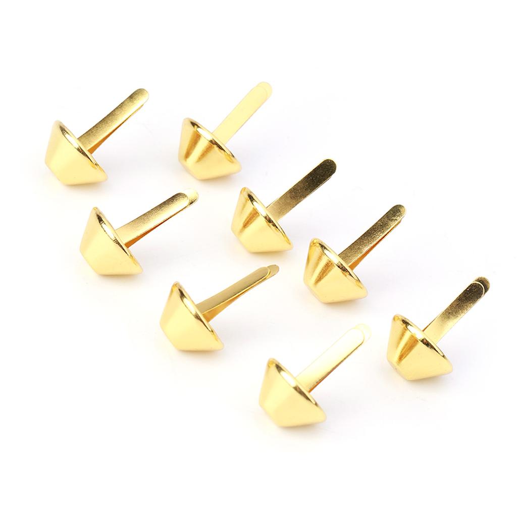 50Pcs Purse Handbag Cone Feet Nailhead Stud Spike Leather Craft Supplies (Brass 10mm)
