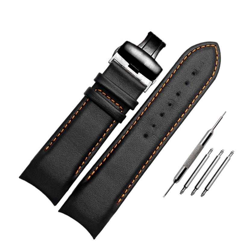 Ремешок для часов из натуральной кожи 22 мм, 23 мм, 24 мм для Tissot T035.407A T035.617A 627A, ремешок для часов, браслеты с пряжкой-бабочкой