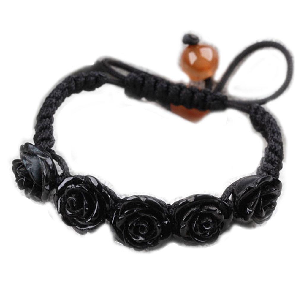 Les Trésors De Lily [K2877] - Shambhala Bracelet 'Rosa Romantica' Black