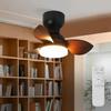 DINGLILED Ceiling Fan Light, Remote Control, Wood Grain Finish, HeatingCooling Effect, 6 Airflow Settings, 3 Color Temperature Settings, Timer,