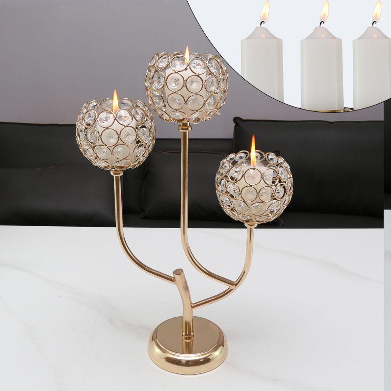 Скандинавские украшения для подсвечников, роскошные хрустальные украшения для гостиной, золотистого света, романтический подсвечник с перьями, новый продукт