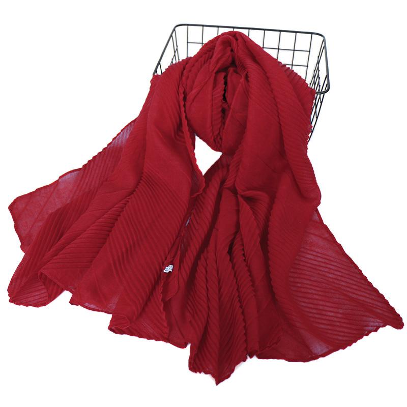 Fashion Cotton Crinkle Hijab Scarf Plain Shawls Muslim Scarves Headscarf Wraps Pashmina Solid Headband Turban Islamic Hijabs