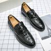 FashionMens Crocodile Pattern Leather Loafers Slip On Wedding Party Men Shoes Luxury  Noble Elegant Dress Shoes for Men Moccasins