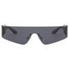 Superhot Eyewear 28061 Fashion Cyberpunk New Futuristic Wrap Around Y2K One Piece Lens Rimless Sport Sunglasses
