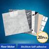 20pcs 30*30cm 11.8Inch PVC Flat Imitation Marble Tile Floor Stickers, Self-adhesive 3D Wall Stickers, Waterproof Bathroom Decals