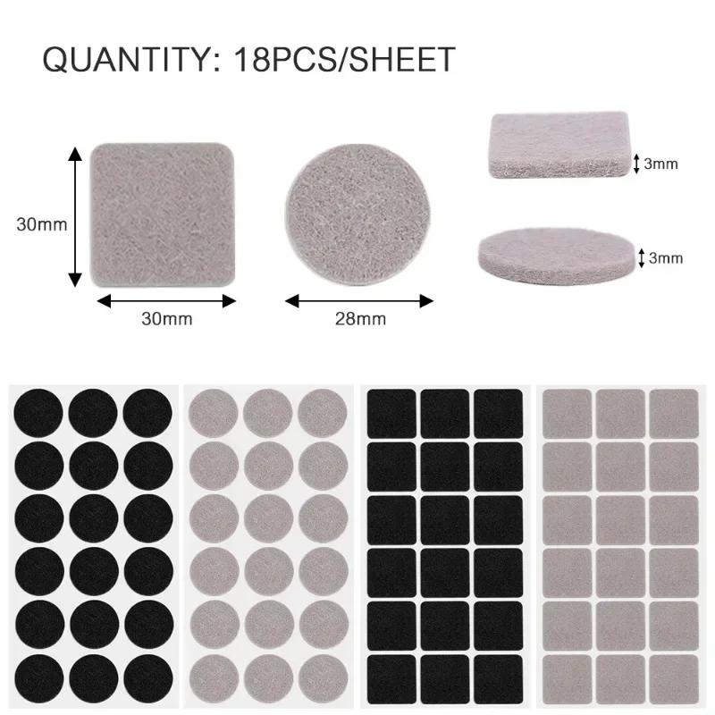 Thicken Felt Chair Legs Pads Self Adhesive Floor Protector Mat Furniture Pads Round Square Desk Chair Sofa Legs Anti-Slip Covers