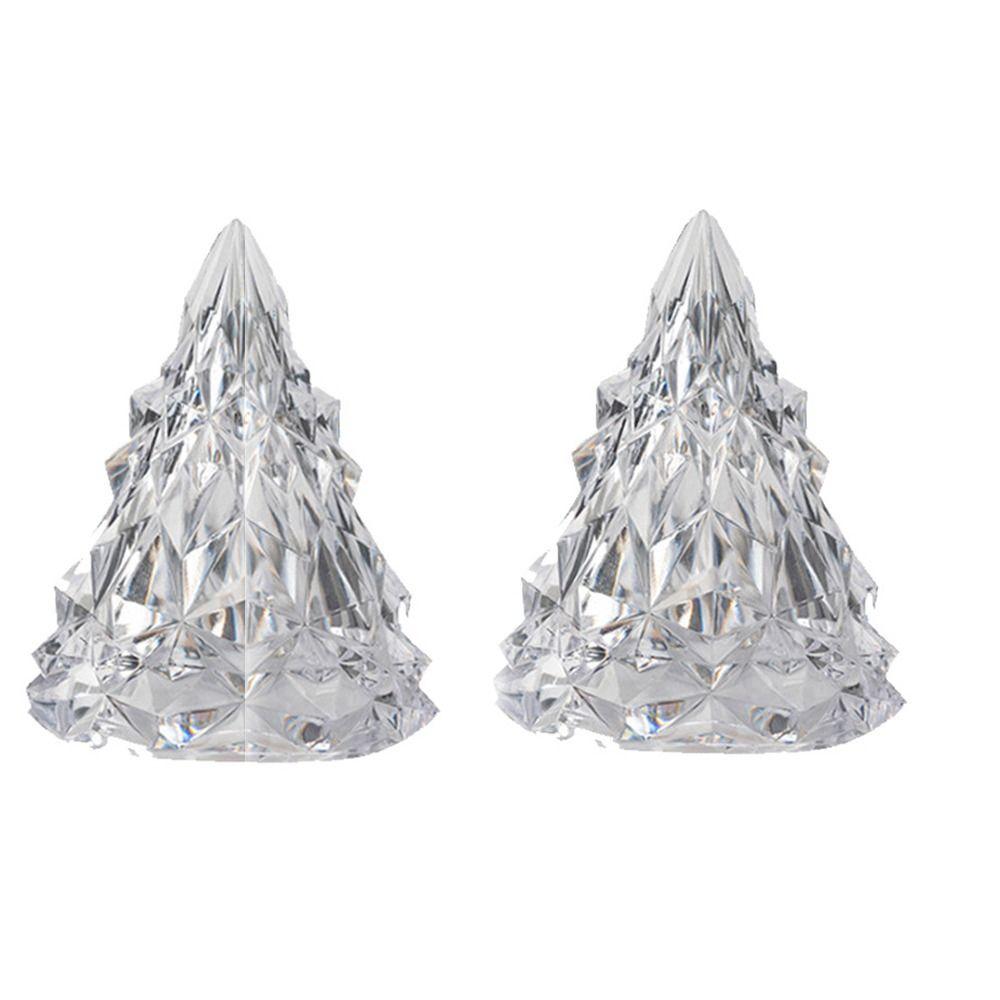 2pcs LED Lighting Christmas Tree Crystal  Lamp Atmosphere Night Light Electronic Candle Lamp  Home