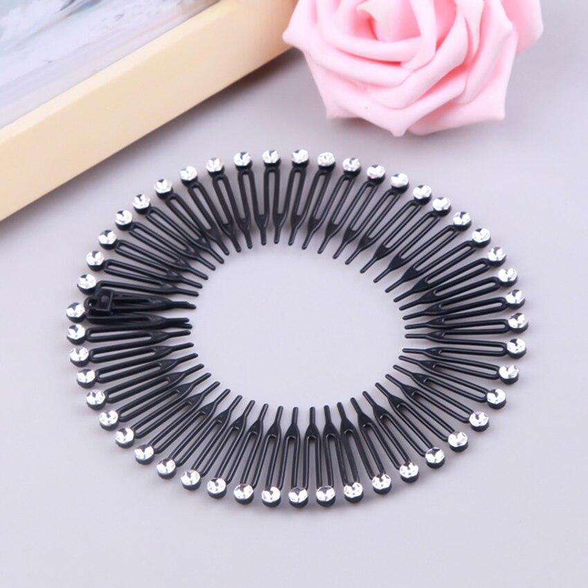 Plastic Full Circle Stretch Flexible Comb Teeth Headband Hair Hoop Band Clip Hairband for Face Washing Fixed Hair Accessories