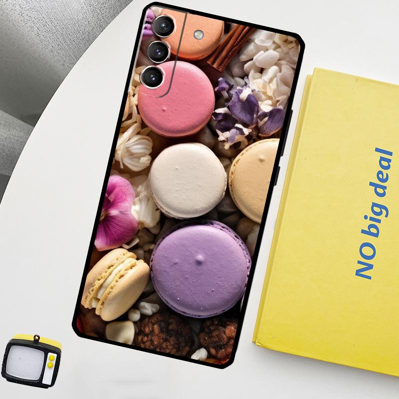 Десерт мороженое Макарон еда чехол для Samsung Galaxy S23 FE S22 Ultra S20 S21 FE S8 S9 S10 Plus Note 10 20 Ultra Cover