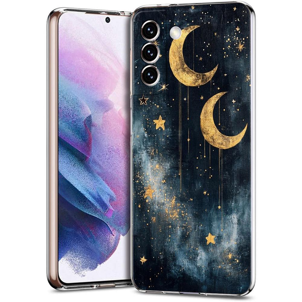 Прозрачный чехол-бампер для Samsung Galaxy S25 S24 S23 S22 S20 S21 FE Ultra S10 S10E Plus Модный узор Звездное небо Звезды
