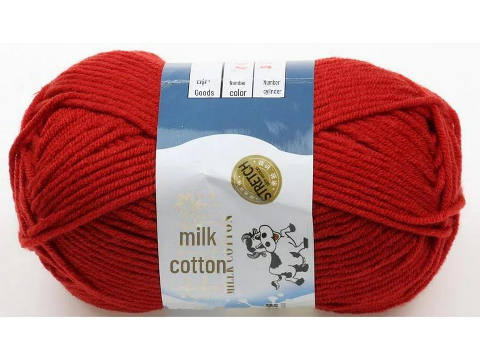 Комплект из 5 нитей детской шерстяной шапки и шарфа из молочной хлопковой пряжи средней толщины, ручная работа