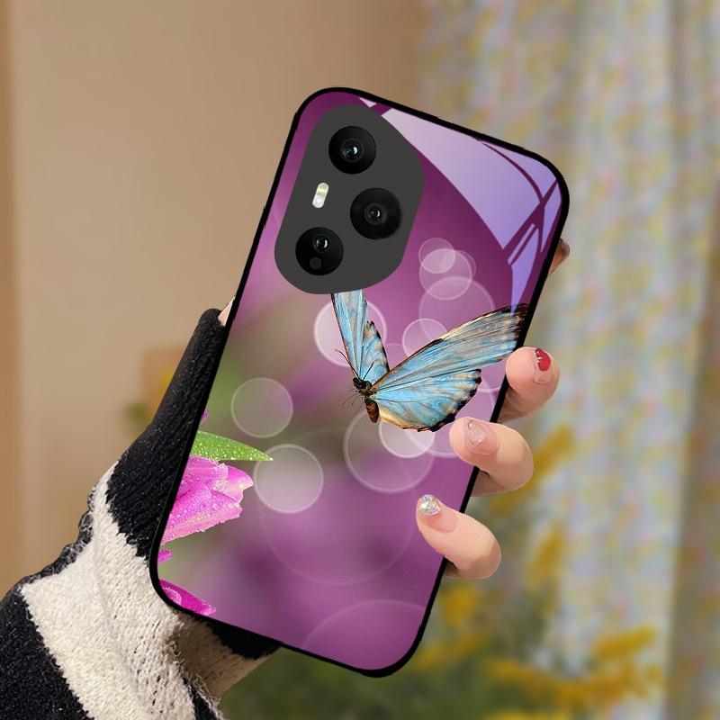 Закаленное Стекло Чехол Для Телефона Для Honor 400 Pro Honor400 Lite 5G Чехол Роскошный Расписной Жесткий ПК Fundas Ударопрочный Защитный Корпус