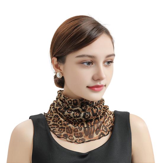 Yousheng Women Floral Chiffon Ring Scarf Neck Guard False Collar Elastic Bib Wraps Travel Scarf Versatile Accessory