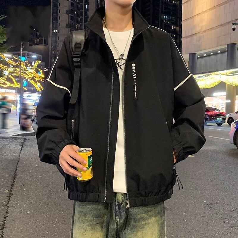 Spring and Autumn American Trend Casual Lapel Jacket Men's Design Sense Loose Versatile Ruffian Handsome Simple Jacket