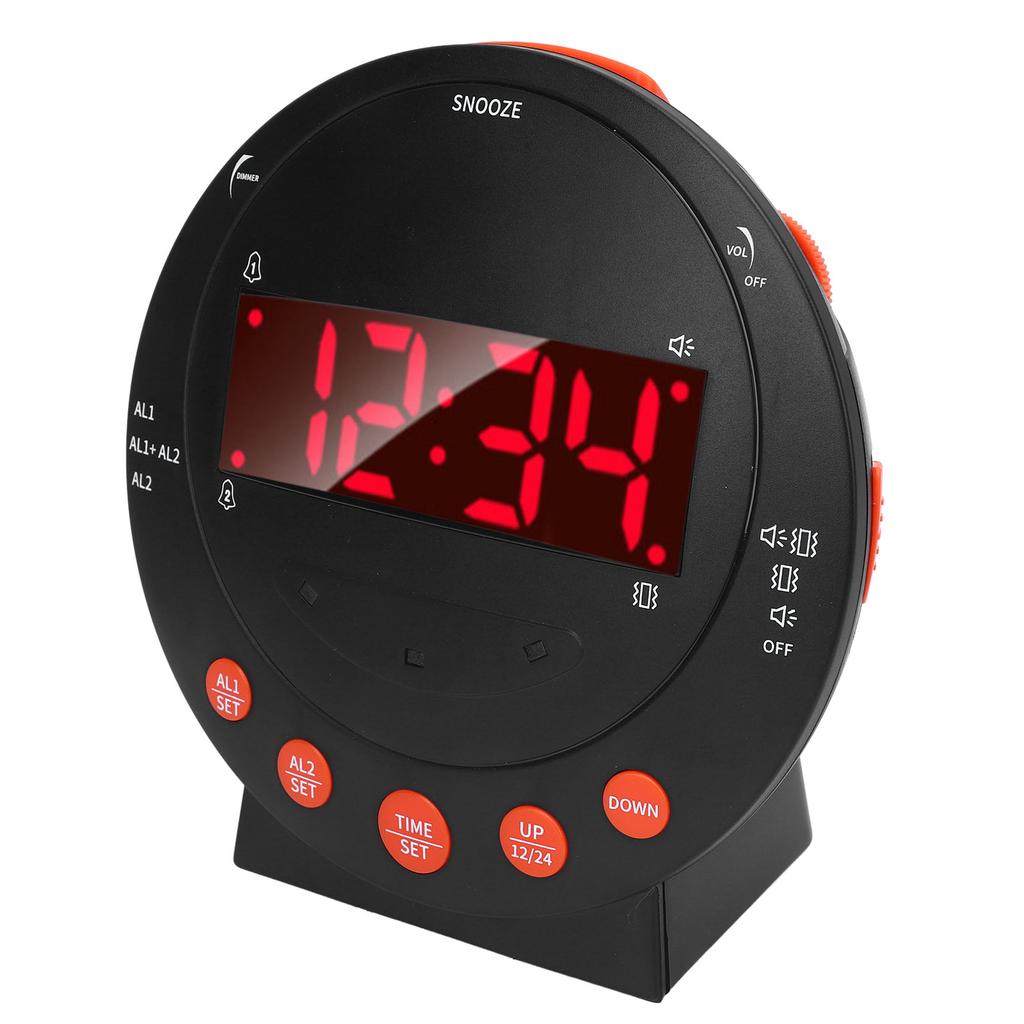 Вибрационный будильник для глухих и слабослышащих людей Цифровой будильник с функцией повтора сигнала и светодиодным дисплеем