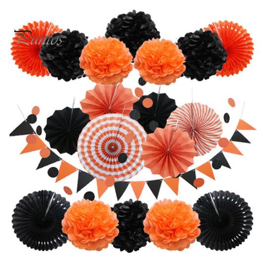 1 комплект, комплект для украшения вечеринки, красочные бумажные вееры с цветами, помпоны, баннеры, карнавальные украшения для дня рождения, праздника, фиесты