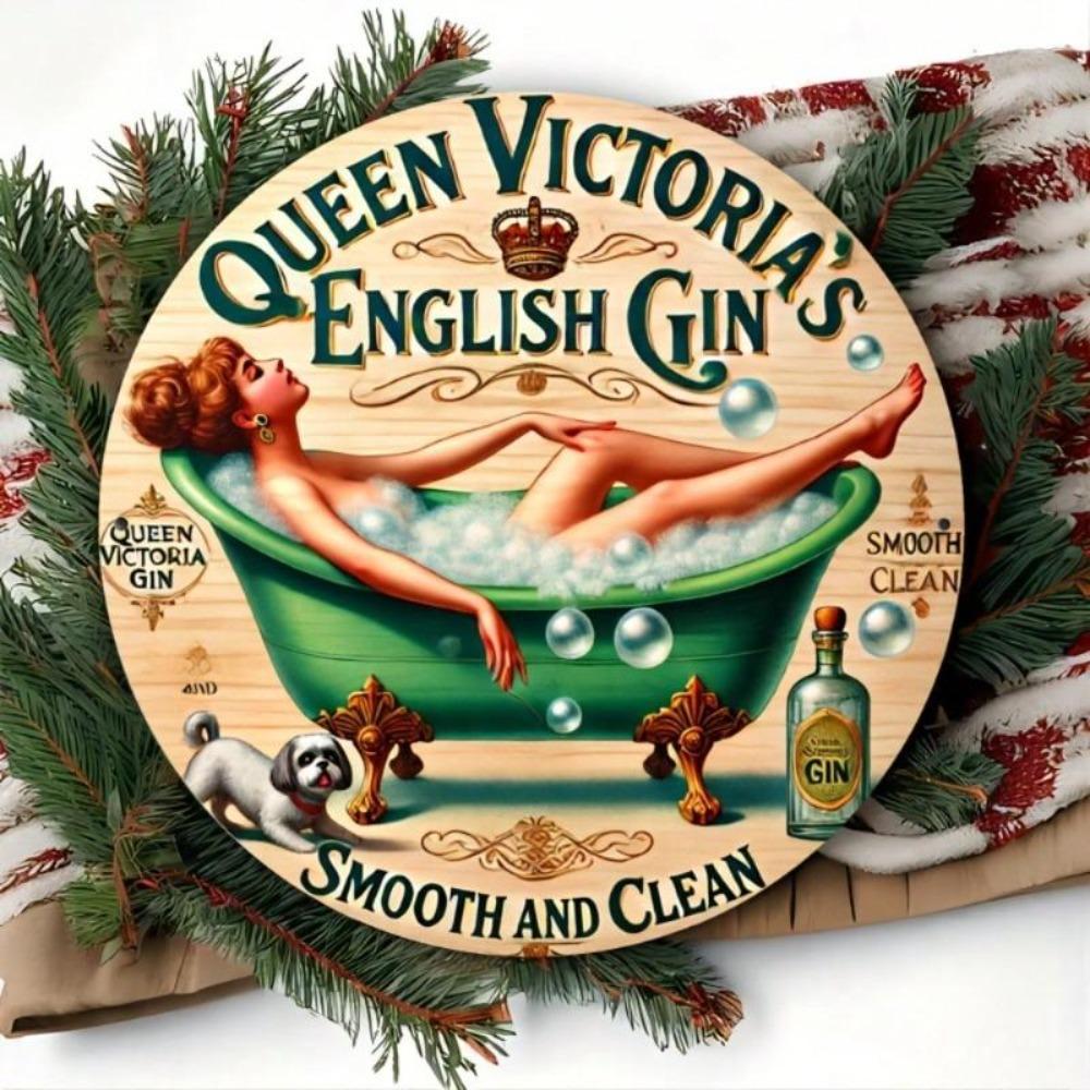Ретро Металлическая табличка Queen Victoria Gin Винтажная 8x12 дюймов Настенное искусство Декор для домашнего бара