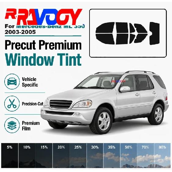 For Mercedes-Benz ML 350 2003-2005 RAVOOY Pre-Cut Window Tint Film Vehicle-Specific Full Kit Front & Rear Windows Precision-Cut