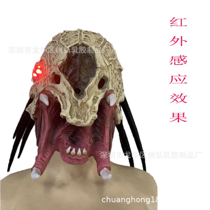 New Glowing Predator5Huntress Mask Alien Battle Halloween Glow-in-the-Dark Headgear Adult Mask