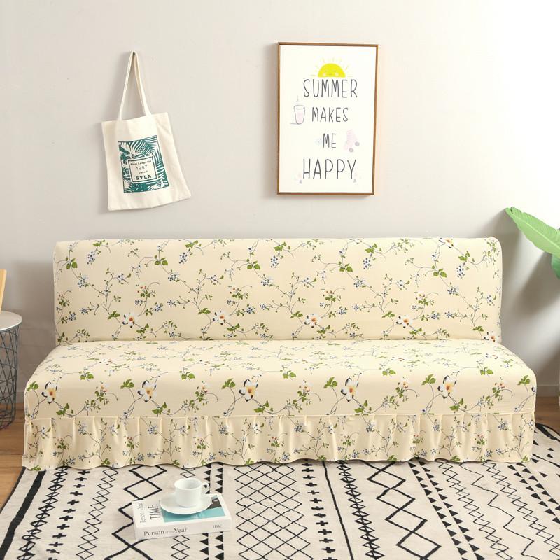 Чехол для дивана Modern Floral Series с юбкой по краю для складного дивана без подлокотника, всеобъемлющий эластичный защитный чехол