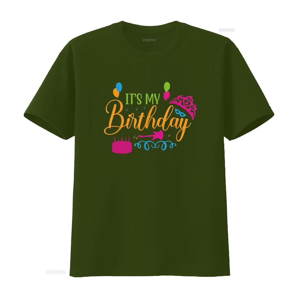 Женская футболка It s My Birthday Happy винтажная стираная мужская дышащая с принтом мягкая эластичная удобная немного