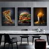 Pizza Hamburger Ice Cream Poster Delicious Street Food Canvas Painting Wall Art Picture Prints for Kitchen Restaurant Home Decor