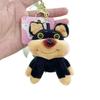 with Hat Bee Puppy Bag Pendant Cartoon Bee Dog Keyring 3D Bee Dog Doll Keychain  Car Accessories