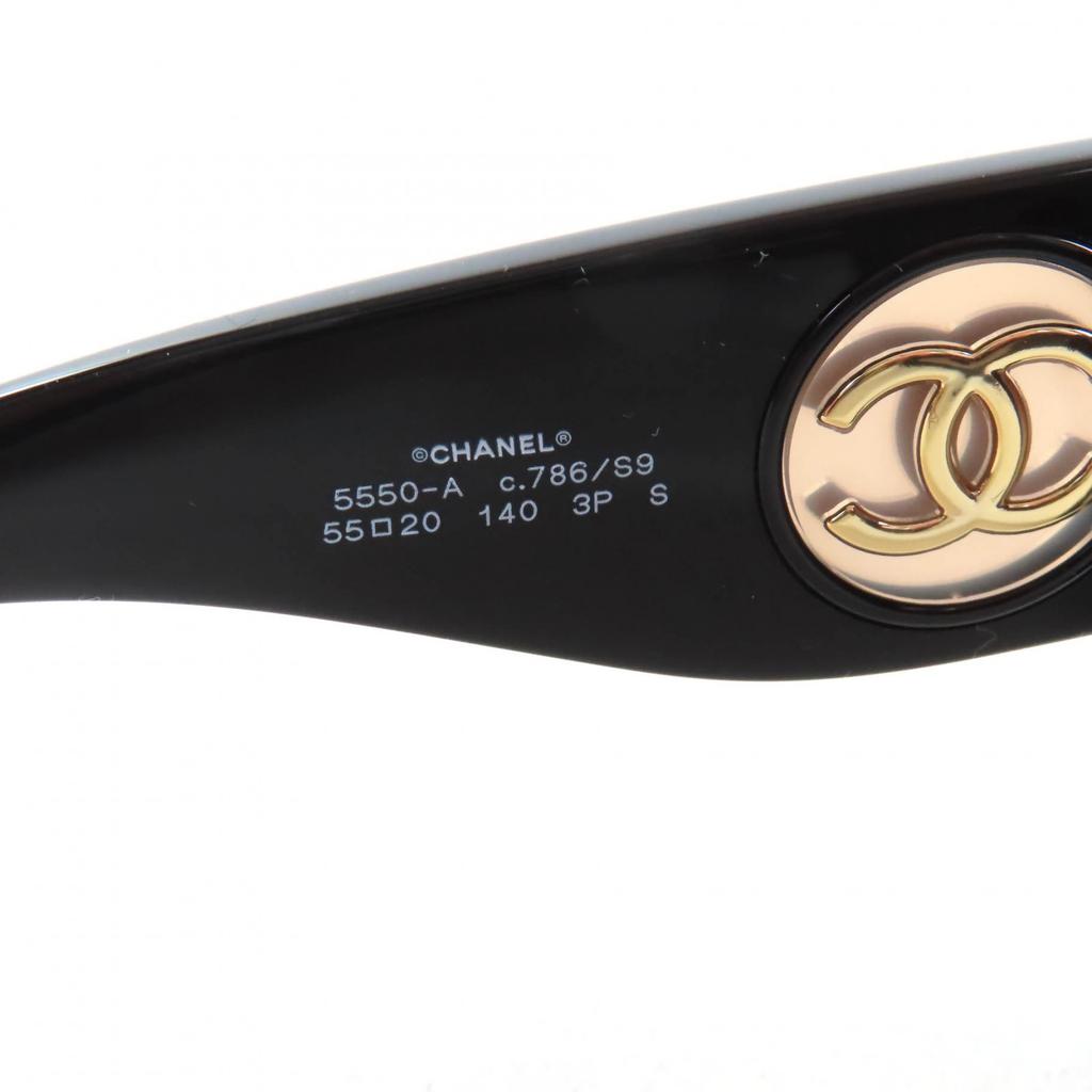 Pristine CHANEL sunglasses Butterfly shape black Women 5550-A Used