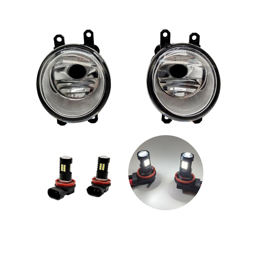 Car LED Fog Lights Fog Lamp For Toyota Yaris 2006 2007 2008 Harness Wiring Cover Grille Halogen Angel eyes DRL