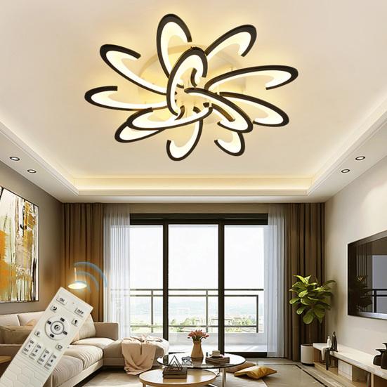Художественная потолочная лампа в виде цветка, уникальный дизайн лепестков, светодиодный свет для дома, диммируемый современный светильник для декора спальни, гостиной