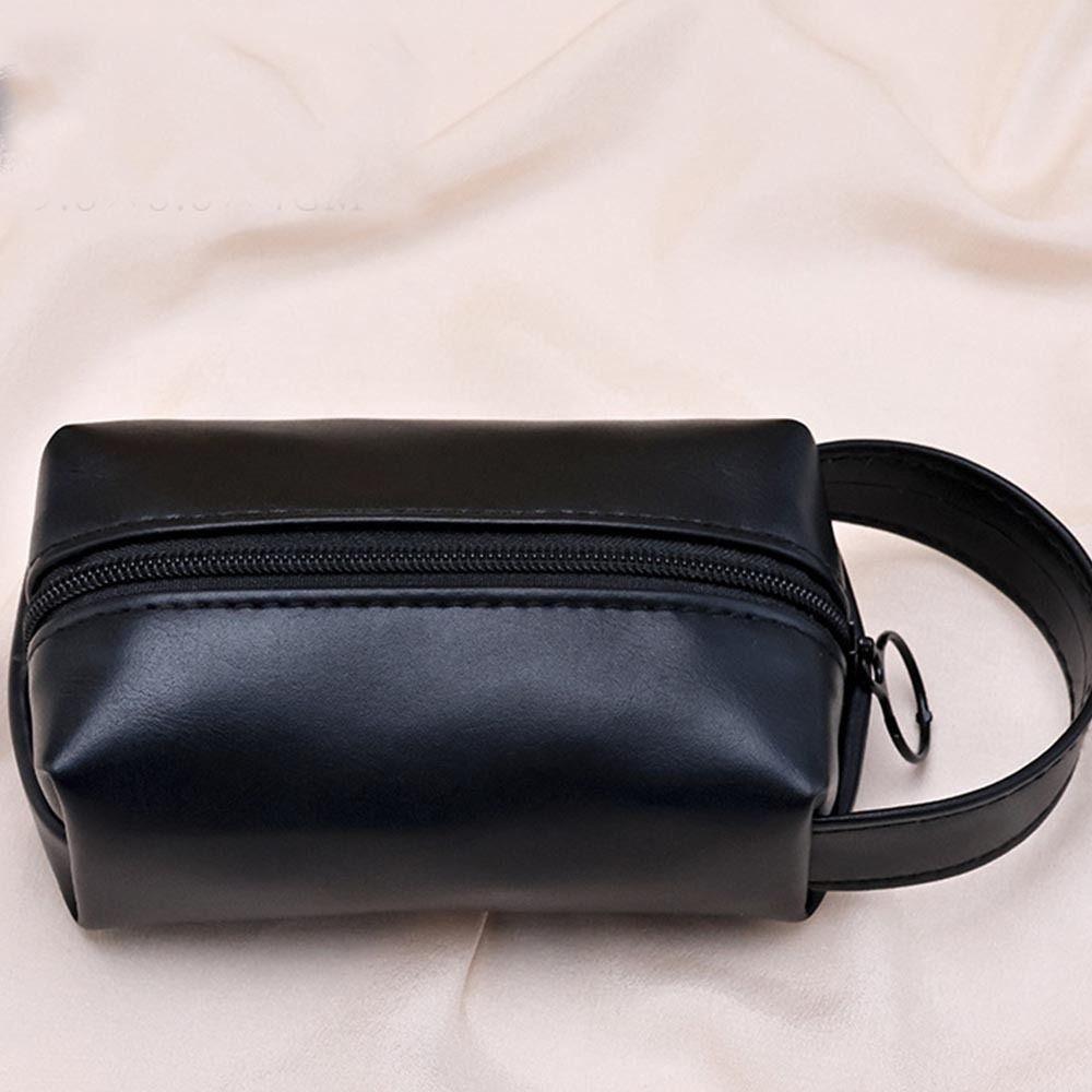 Portable PU Makeup Bag Handle Travel Toiletry Bag Simple Mini  Cosmetic Bag  Camping