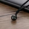 Fashion Lucky Blessing Amulet Obsidian Pendant Round Ball Necklace