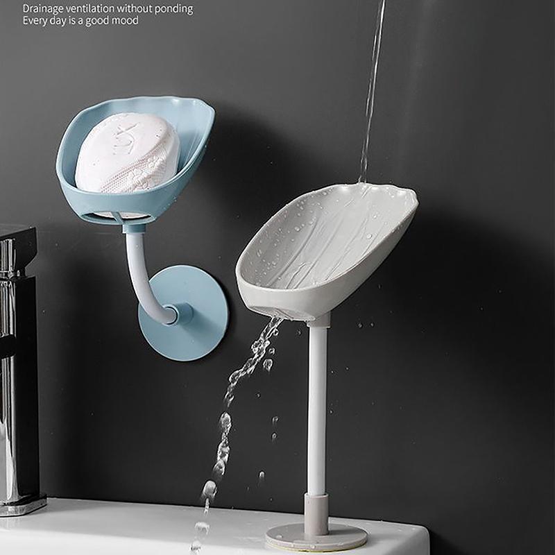 Soap Rack Box Leaf Shape Soap Dish Drain Bathroom Accessories Toilet Laundry Soap Box Bathroom Amenities Soap Holder