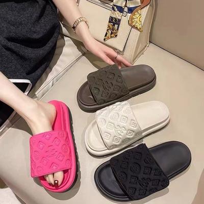 Волшебные новые тапочки на платформе-маффине, женские, пляжные, рельефные, для улицы, модные тапочки для женщин