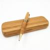 Hot Sale Custom Bamboo Ball Pen Set High Quality Laser Engraved Sports Logo 1.0mm Writing Width Bamboo Box Blue Black Ink JR