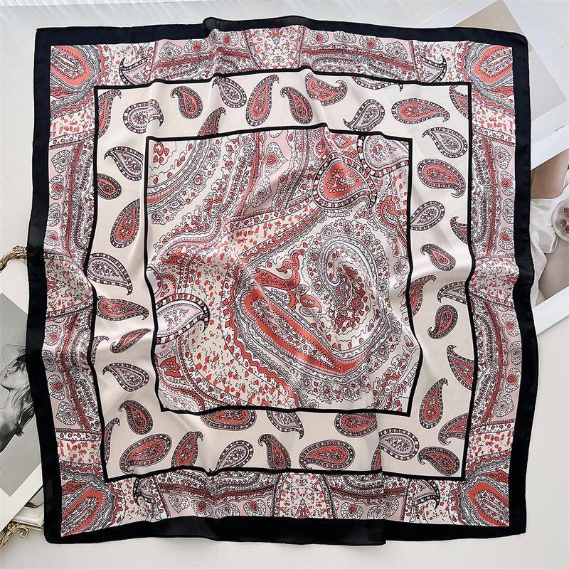Luxury Satin Silk Scarf Square Leopard Print Women Shawl Headband Small Hair Scarves Female Handkerchief