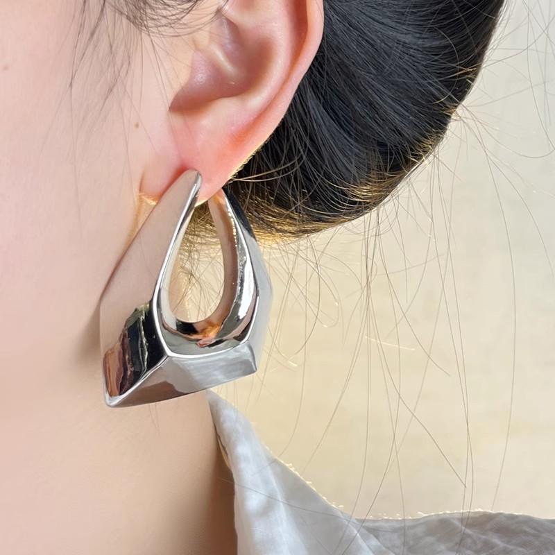 Exaggerated Metal Irregular Geometric Large Earrings for Women Europe And America Personality Party Retro Jewelry Gifts