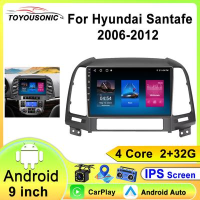 Carplay Stereo для Hyundai Santa Fe 2 2006-2012 Автомобильный Радио Мультимедиа Видео Плеер Навигация GPS Авто Android No 2 Din